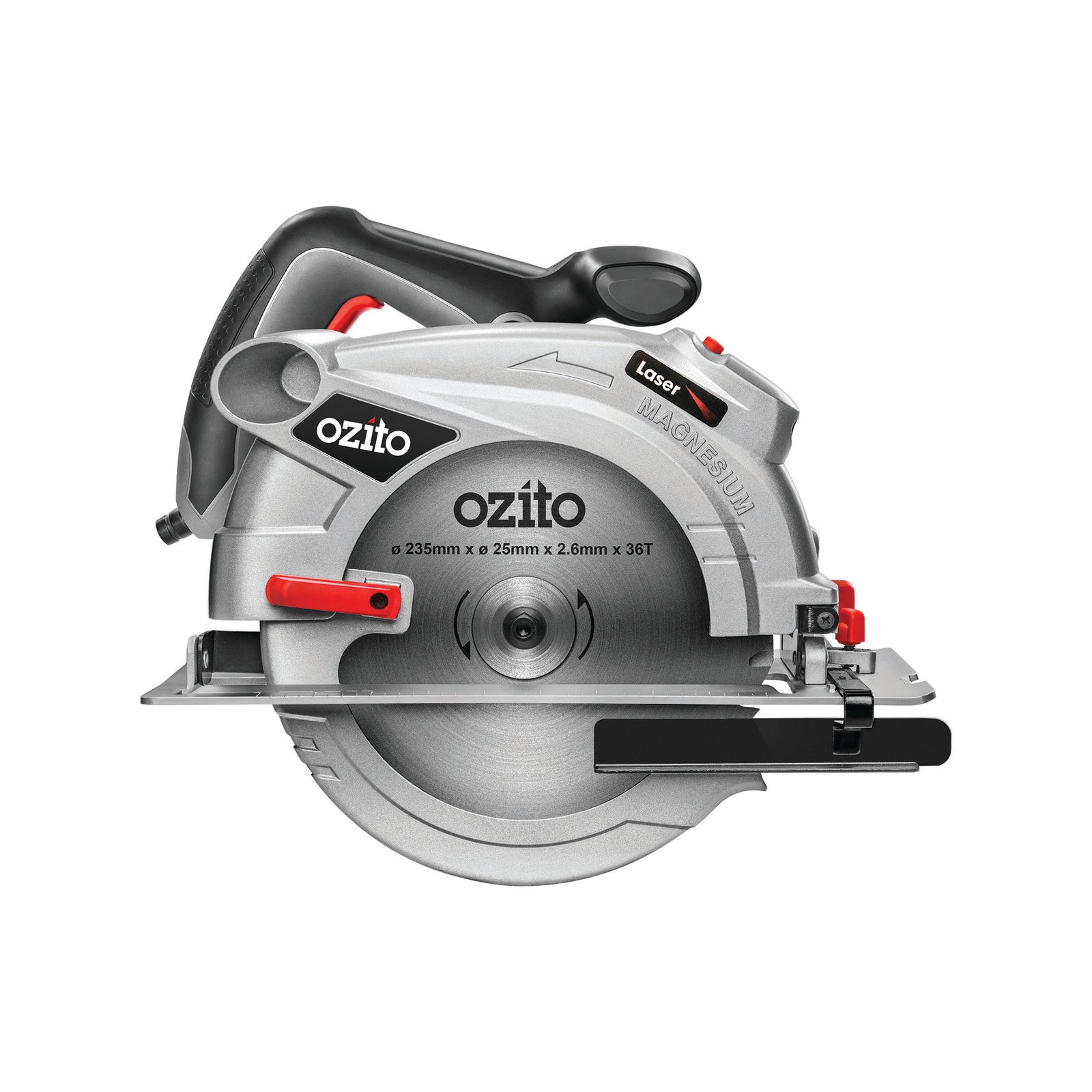 Ozito 2000W 235mm Corded Circular Saw CSL-235 - Laser Guided, 85mm Cut Depth