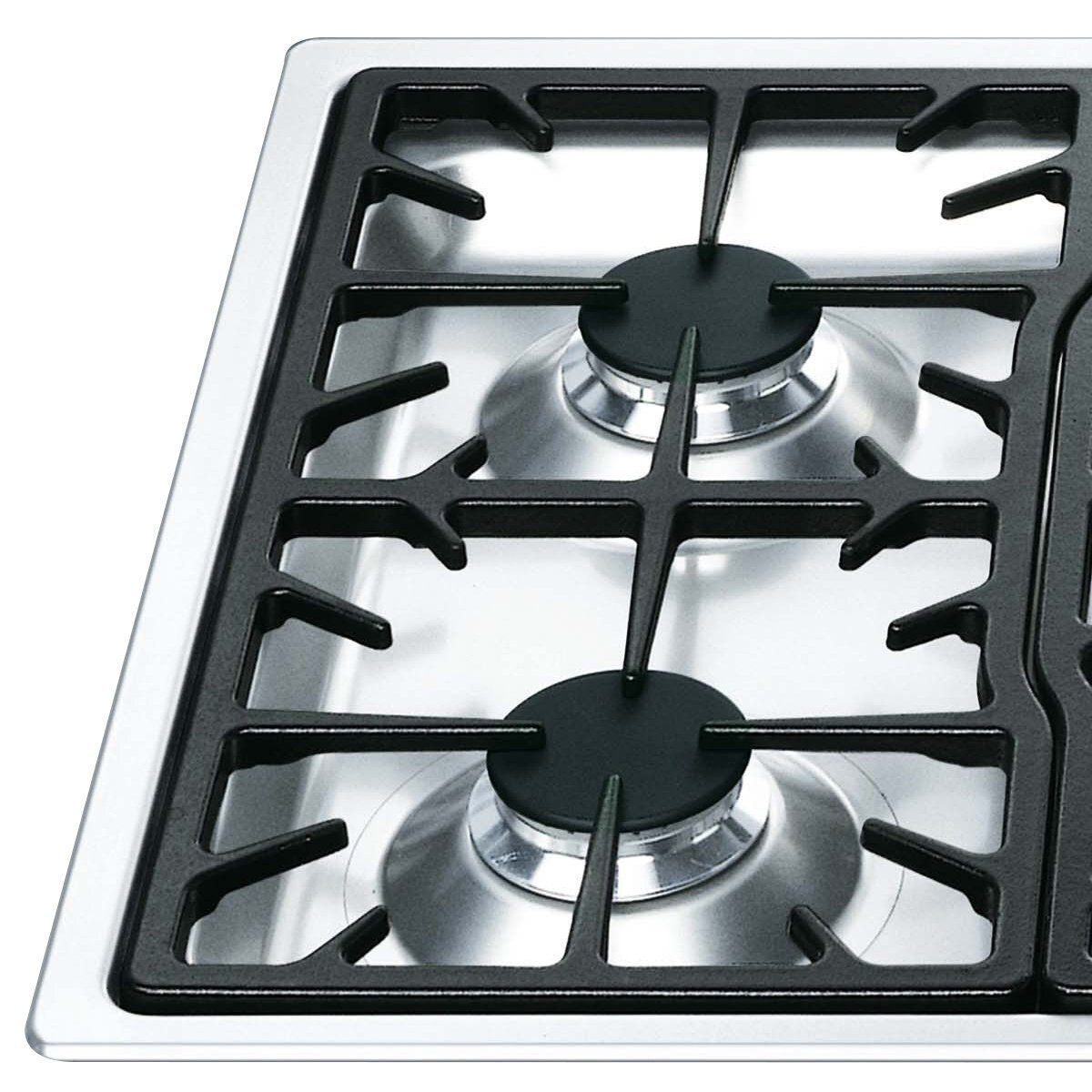 Smeg 90cm 5 Burner Gas Cooktop - Satin Stainless Steel - Wok Burner - Ultra-Low Profile - PGA95-4