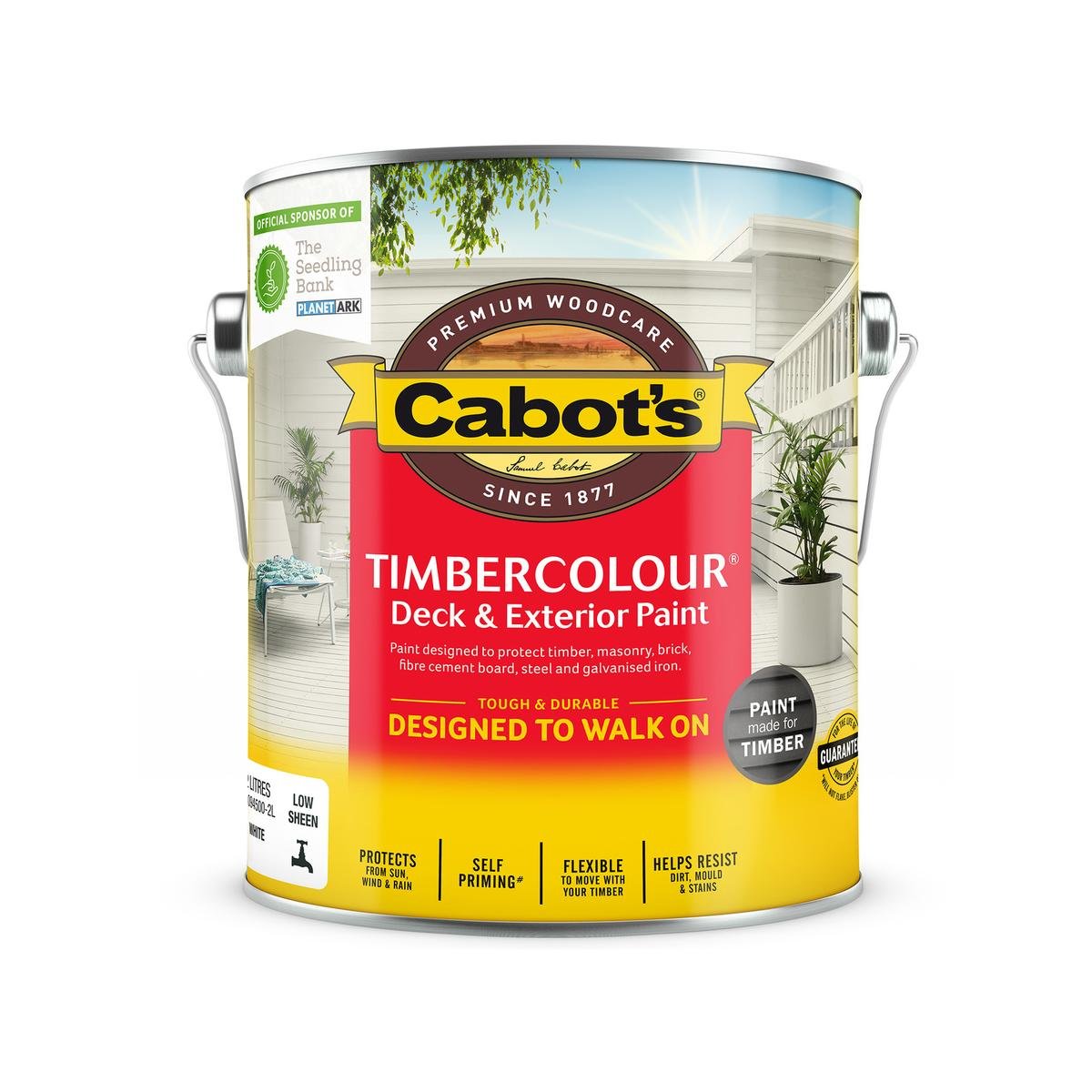 Cabot S Timbercolour Deck and Exterior Paint - 2L - White - Water Based - Self-Priming - SuperSaverAU - view 1