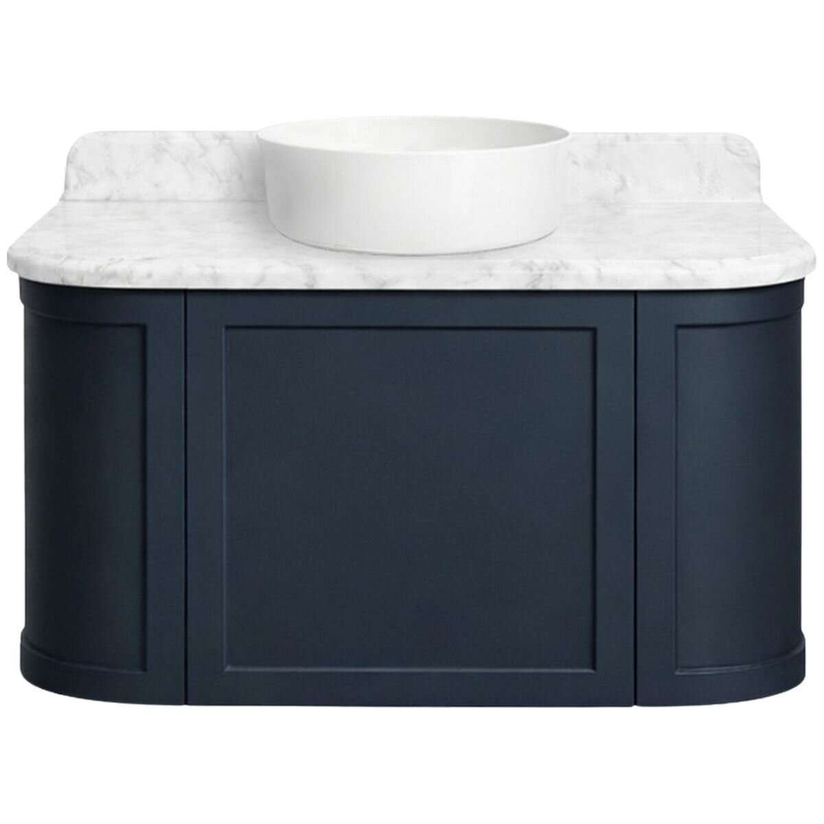 Turner Hastings Evara Wall Hung Vanity - Real Marble Top, Aegean Blue Finish, No Taphole - EV955-AB-NTH