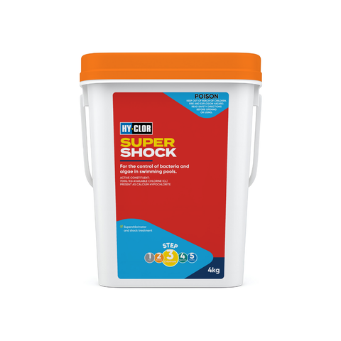 Hy-Clor Super Shock Granular Pool Chlorine 4kg Calcium Hypochlorite