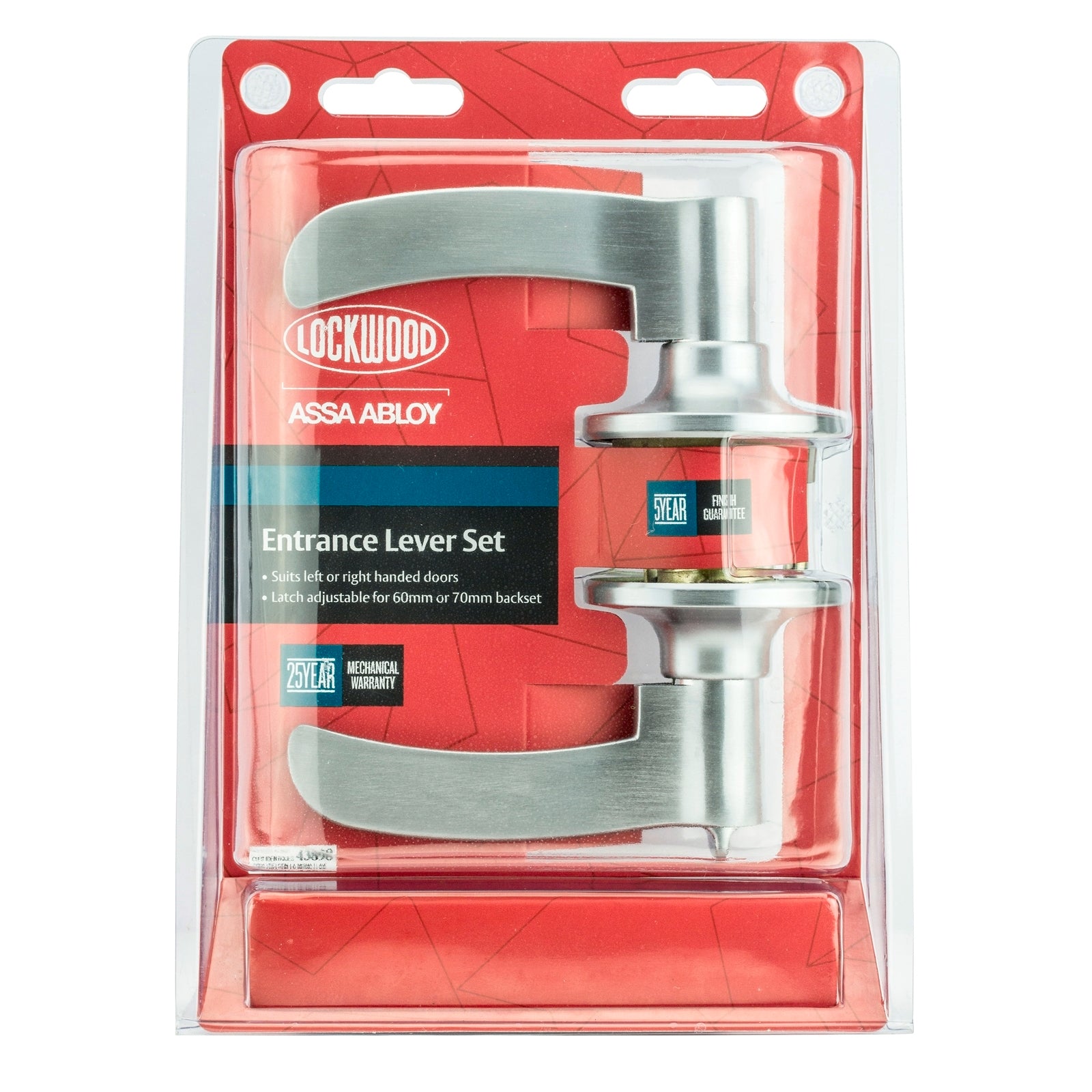 Lockwood Symmetry Entry Lever Set - Satin Chrome