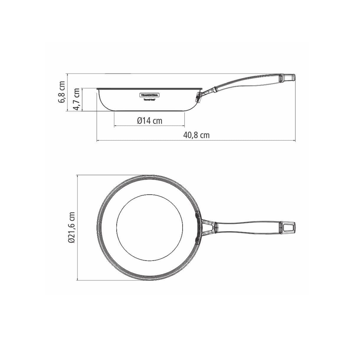 Tramontina Grano 20cm Stainless Steel Frying Pan - Tri-Ply Clad - Induction Compatible - 62155200