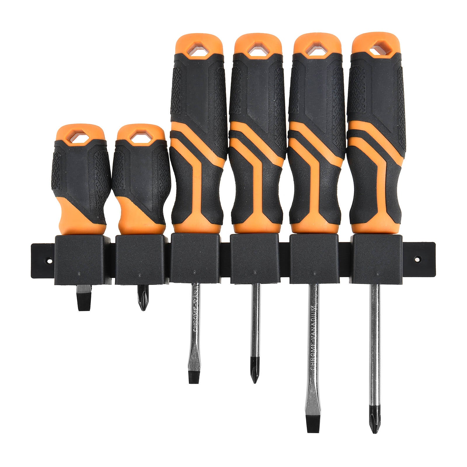 Craftright 6 Piece Screwdriver Set Chrome Vanadium Steel with Storage Rack