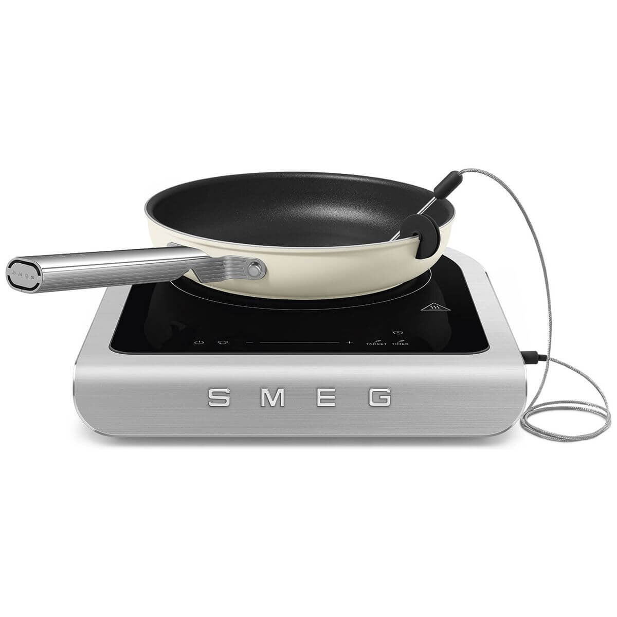 Smeg Portable Induction Hob - Temperature Probe, Nine Power Levels, Barbecue and Fry Programs - PIC01BLMAU