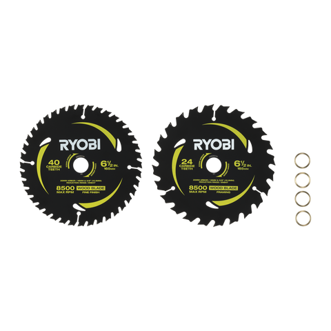 Ryobi 165mm 24T and 40T Circular Saw Blade 2 Pack - Anti-Stick Coating