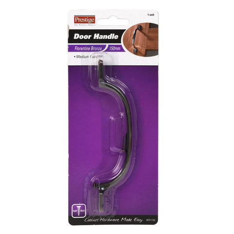 Prestige 130mm Florentine Bronze Zinc Alloy D Shape Door Handle