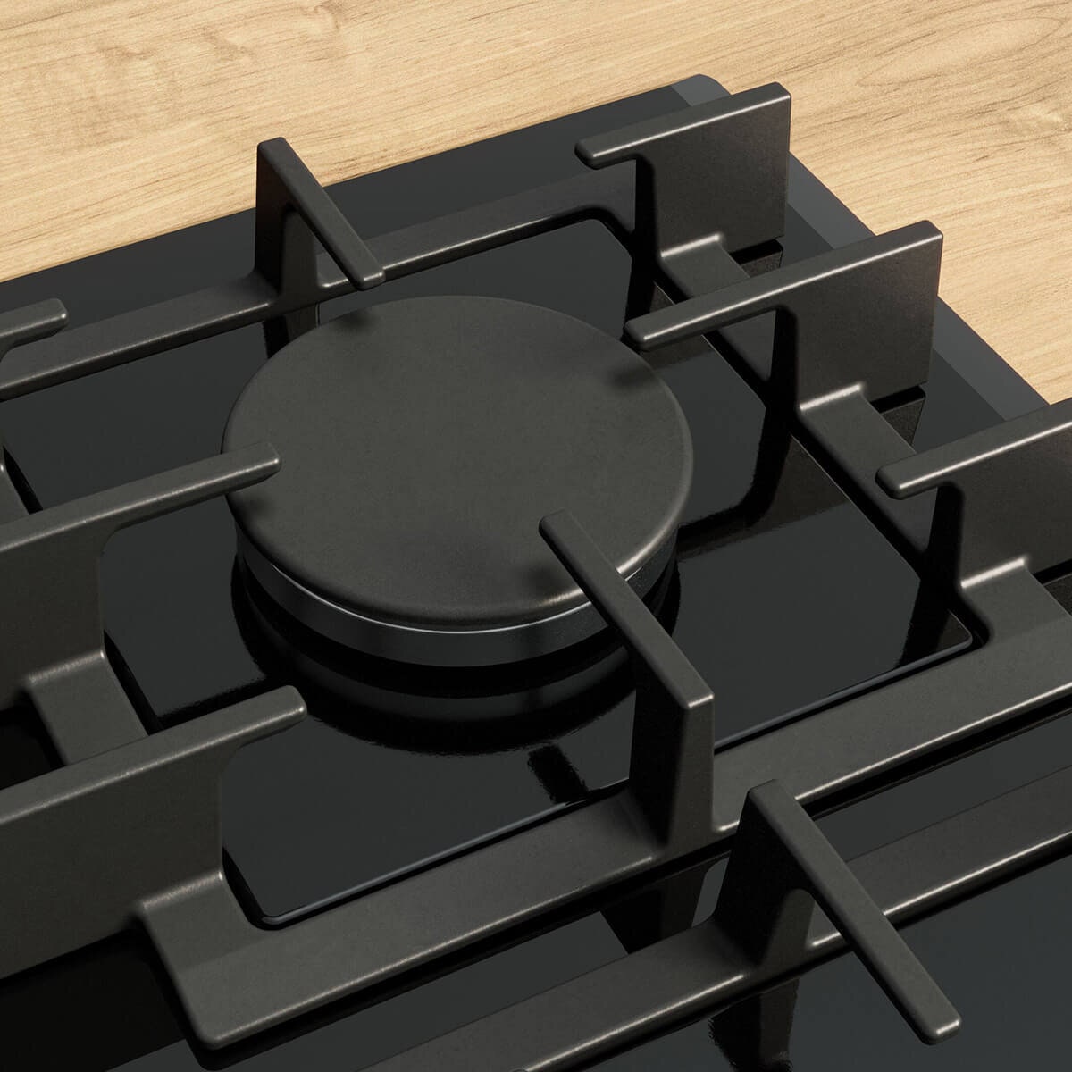 Bosch 90cm Series 8 Natural Gas Cooktop - Black Tempered Glass, FlameSelect, Home Connect - PRS9A6H40A