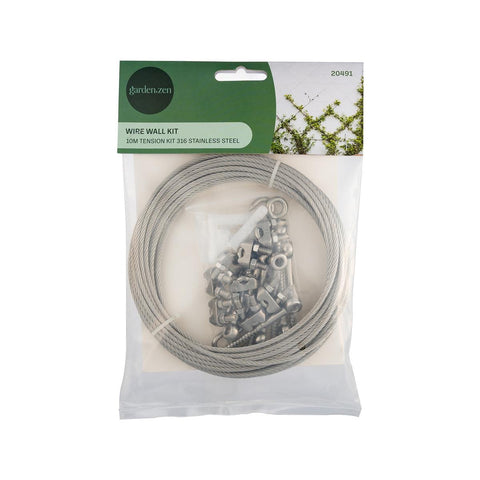 Garden Zen 10m Tensioned Wire Wall Plant Trainer Kit - 316 Stainless Steel - Durable Support for Climbing Plants - SuperSaverAU - view 1