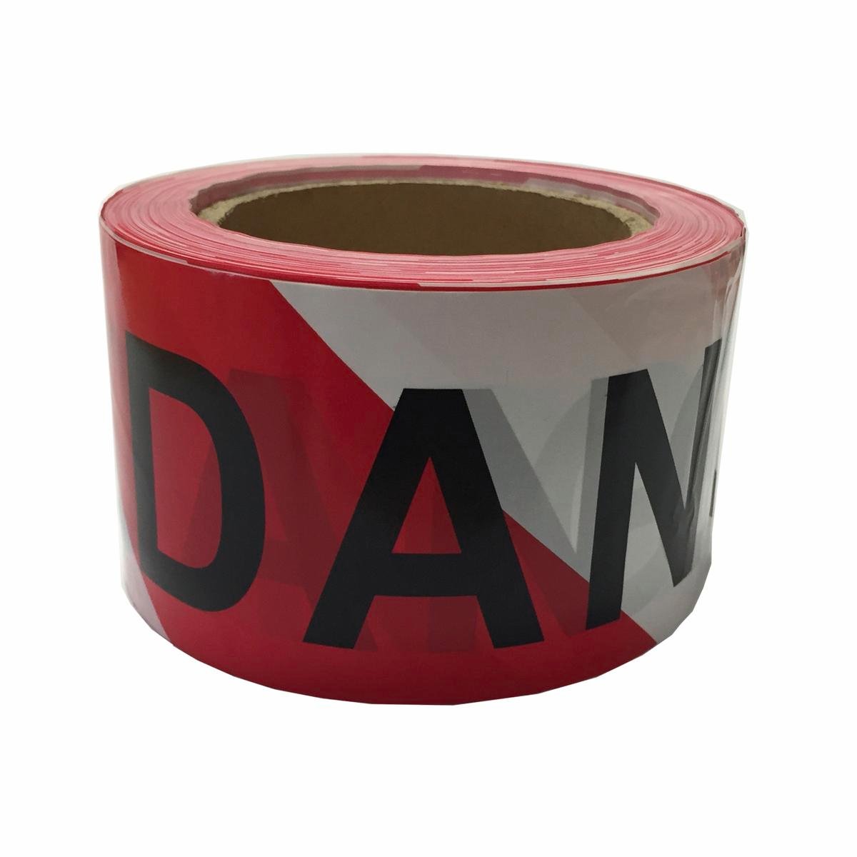 Brutus 75mm x 100m Red and White PVC Printed Danger Tape