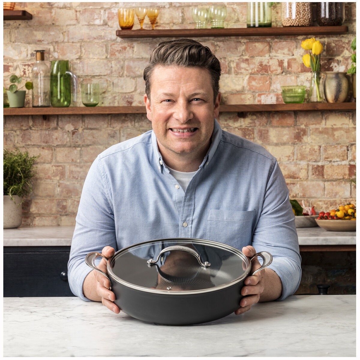 Tefal Jamie Oliver Cook's Classic 30cm induction all-in-one pan with lid - oven safe to 210°C - H9129943