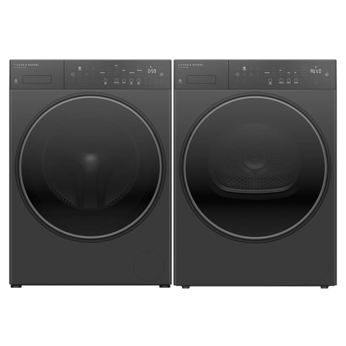 Fisher & Paykel Series 5 10kg Front Load Washer & 8kg Heat Pump Dryer - Graphite - WH1060PG5DH8060PG5