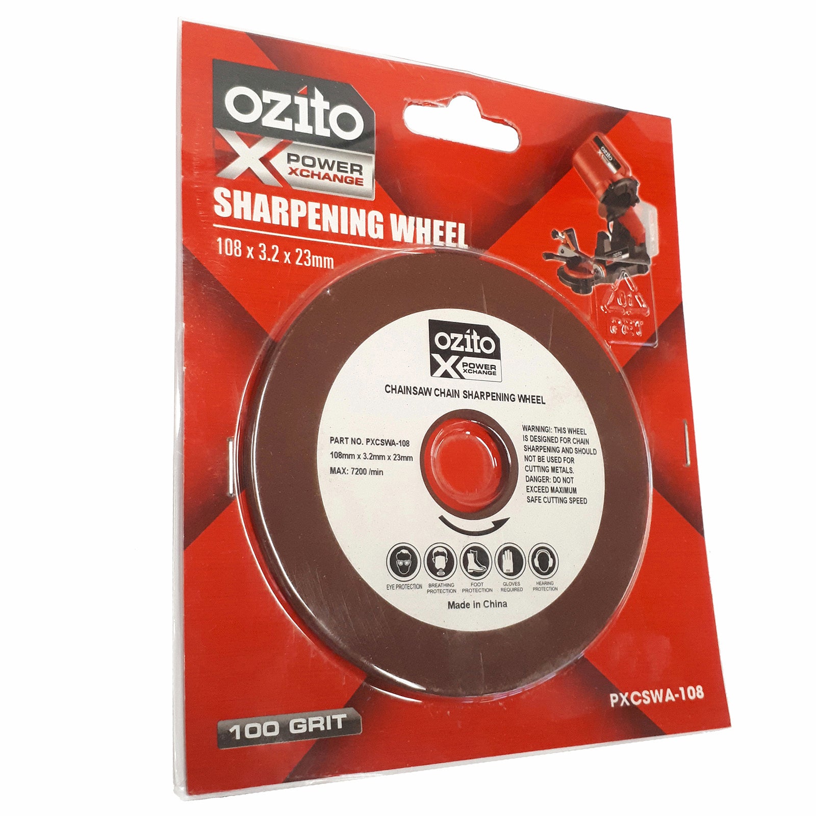 Ozito PXC 108mm 100 Grit Abrasive Sharpening Wheel
