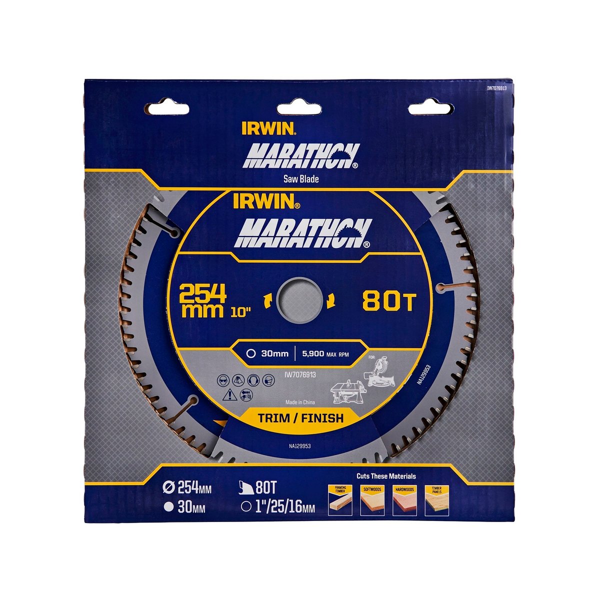 IRWIN 254mm 80T Marathon Circular Saw Blade