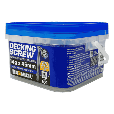 Bremick 14g x 45mm B8 Wing Truss Head T25 Decking Screw 500 Pack