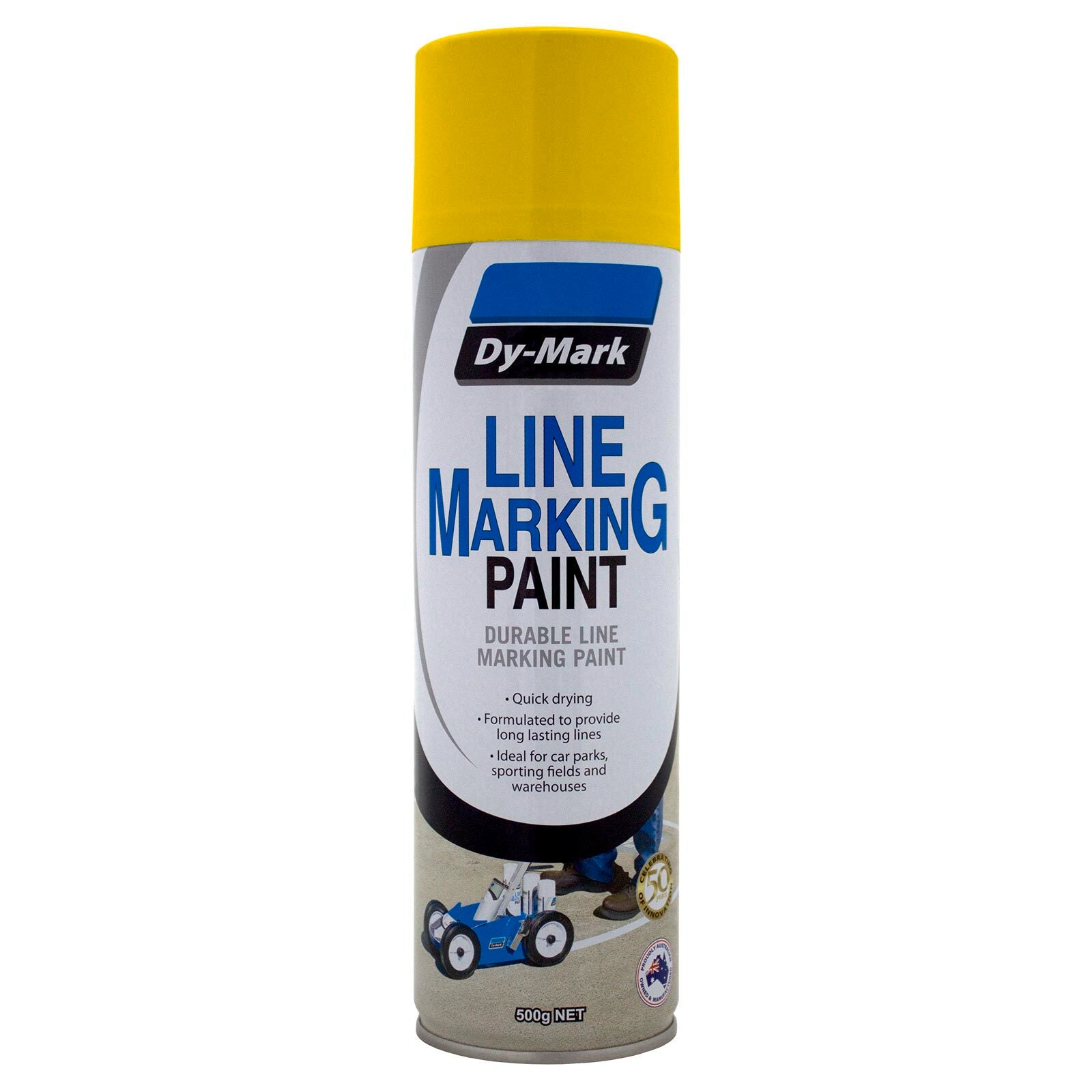 Dy-Mark Yellow Line Marking Spray Paint 500g Acrylic Indoor & Outdoor