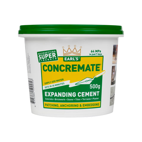Earl's 500g Concremate Expanding Cement, Quick-Set Repair Powder, Outdoor