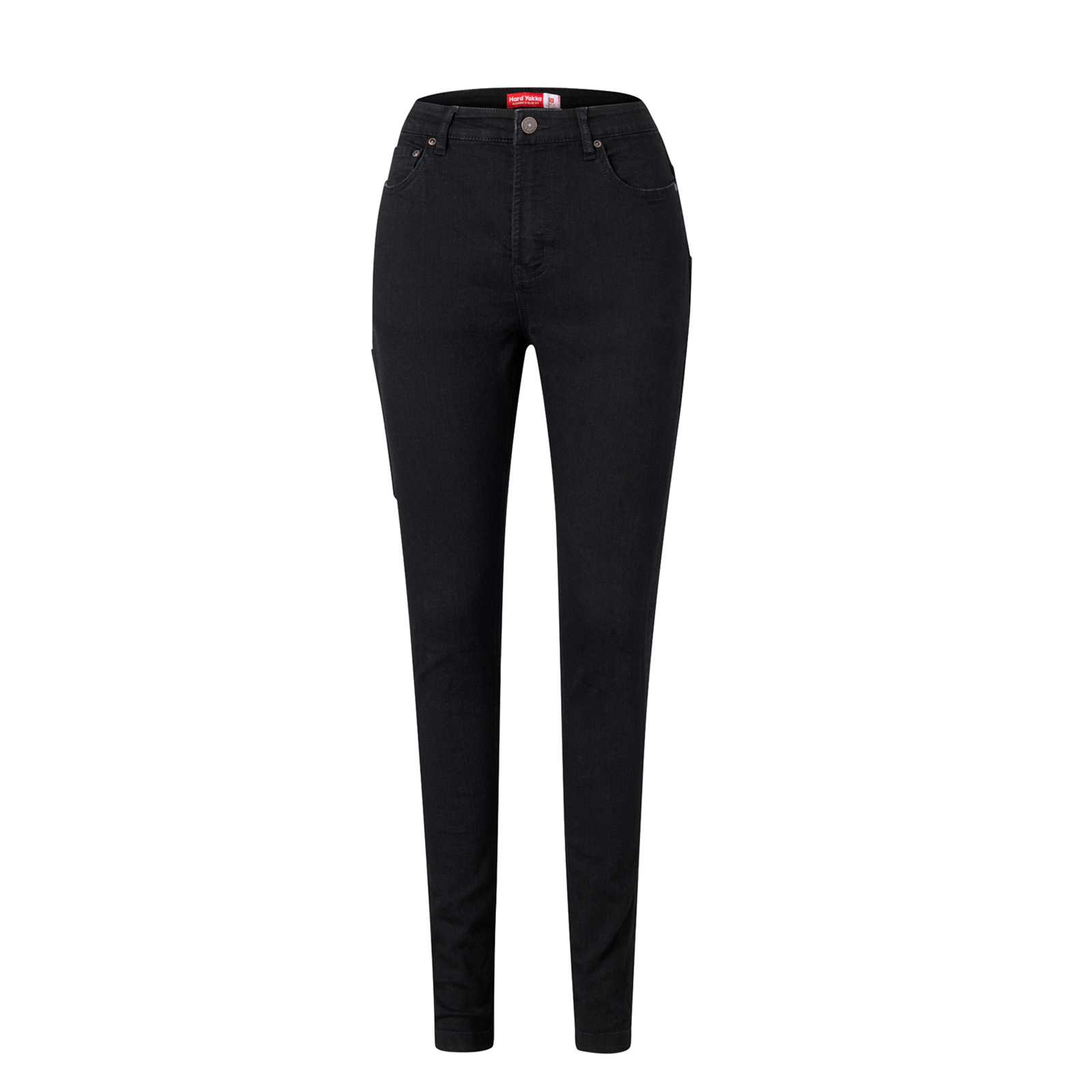 Hard Yakka Women's High Waisted Slim Fit Jegging, Black, Size 12