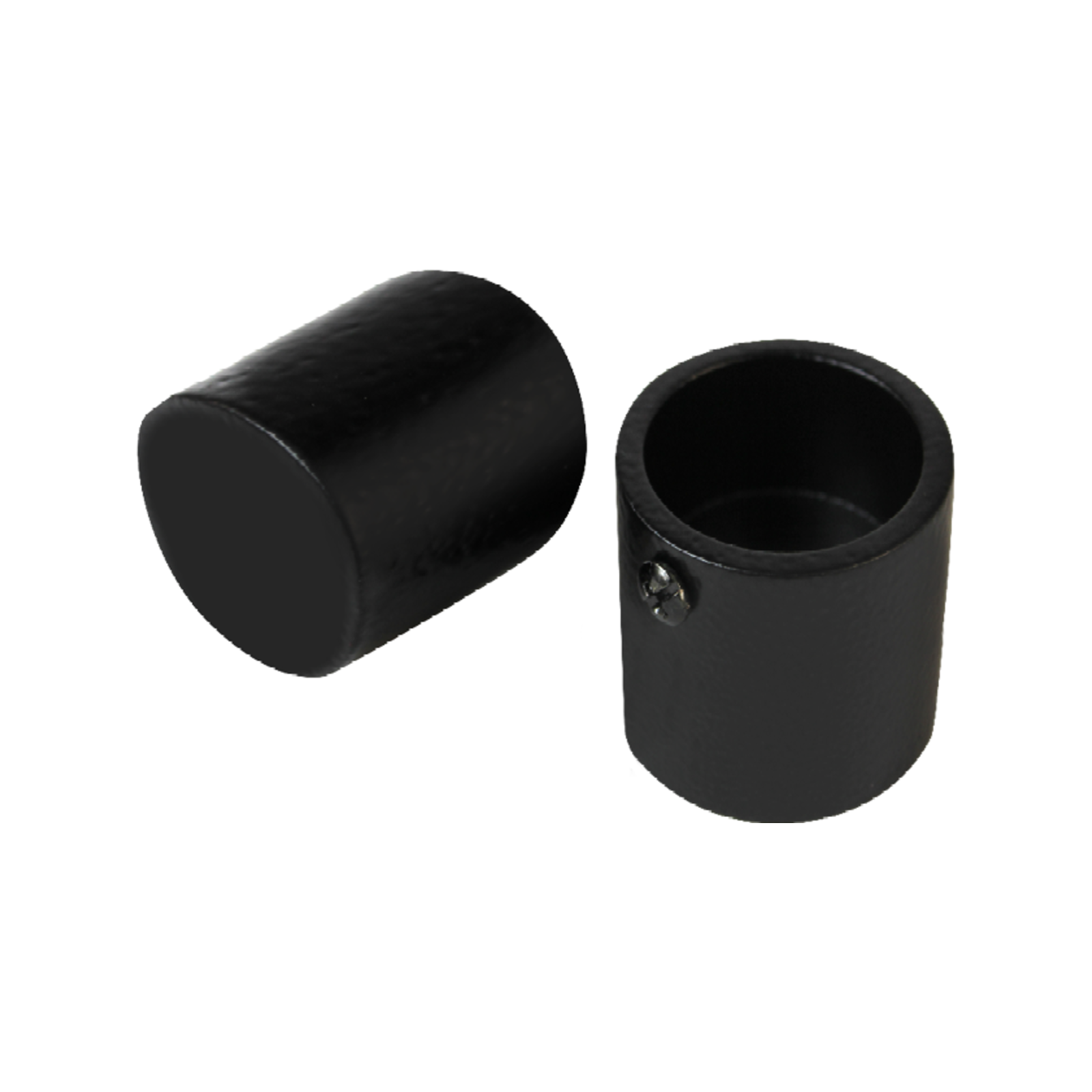 Pillar Products 16mm Black Aluminium Curtain Rod Finial Cap - 2 Pack