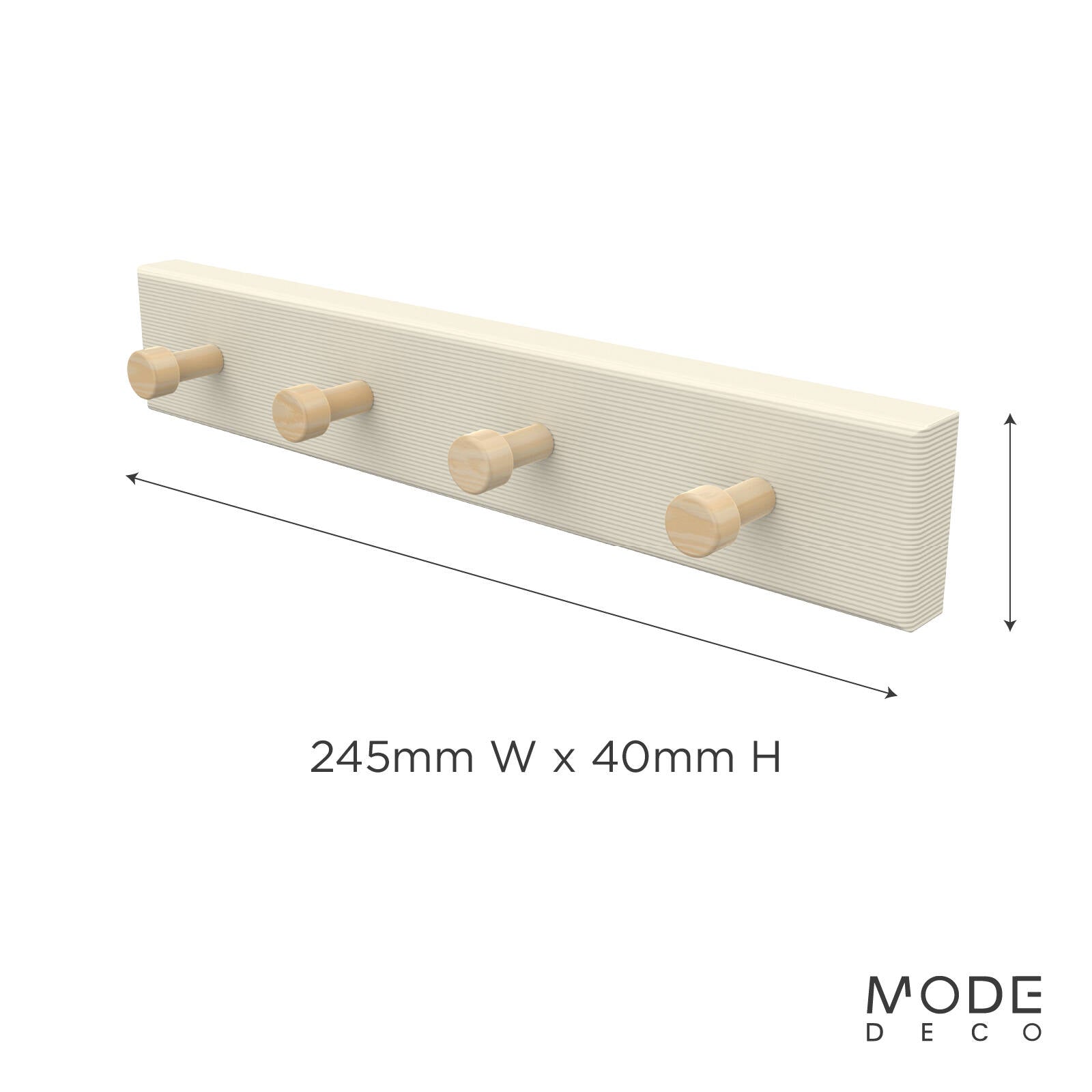 MODE 4 Timber Hooks On Beige Board Key Rack 245mm Entryway Key Holder