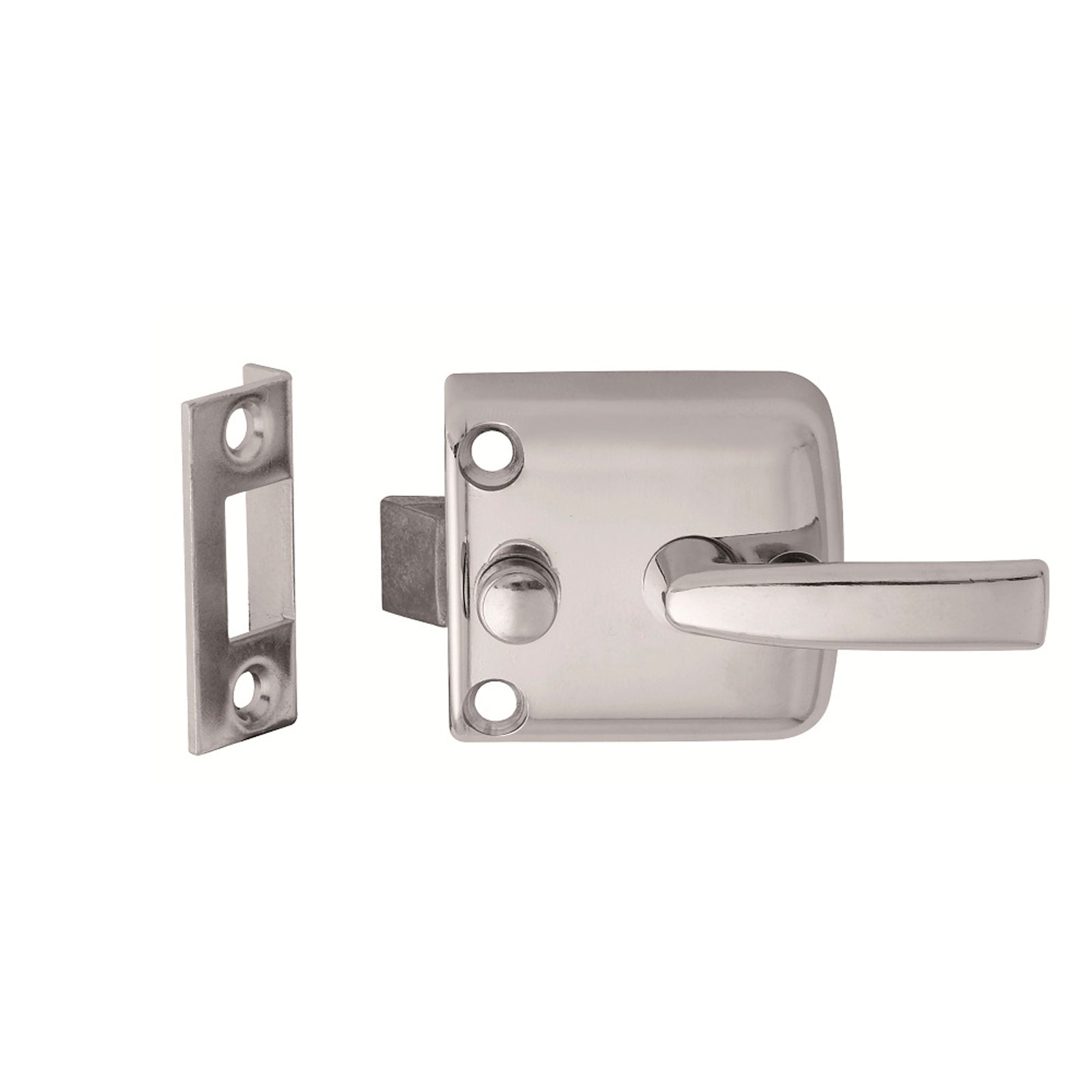 Lockwood 300 Series Satin Zinc Diecast Screen Door Latch - Lockable, Strike Included