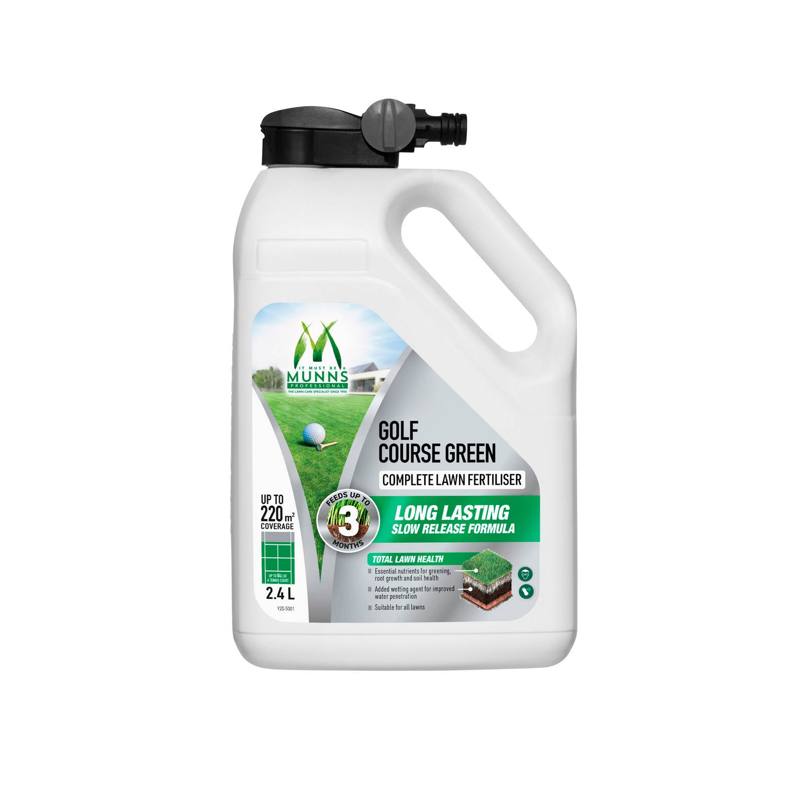 Munns Professional 2.4L Golf Course Green Lawn Fertiliser Hose-On