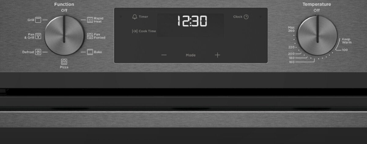 Westinghouse 60cm multi-function oven - 80L, dark stainless steel, fast heat up, timer - WVE6515DD