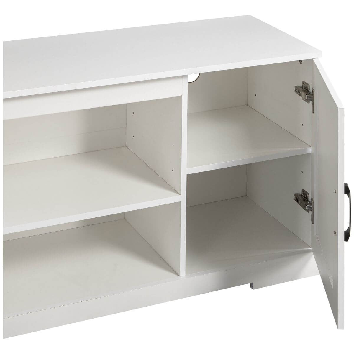 Zinus Bennett 147cm TV Cabinet - White - Fits TVs Up to 65 Inch - Three Adjustable Shelves - AU-UTOTV2-16W