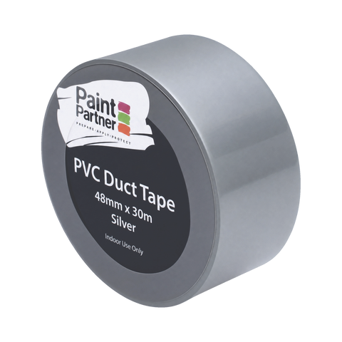 Paint Partner 48mm x 30m Silver PVC Duct Tape Moisture Resistant Indoor Outdoor