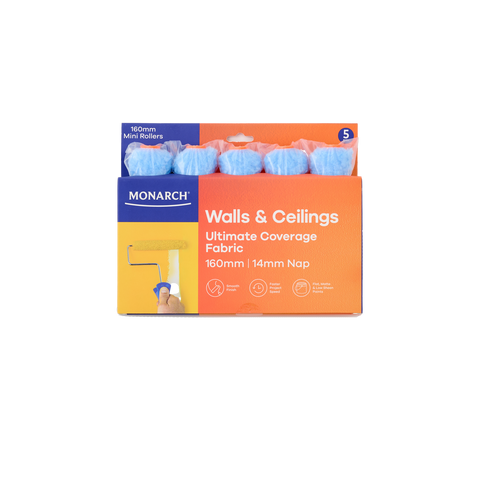 Monarch 160mm 14mm Nap Walls & Ceilings Mini Rollers 5 Pack