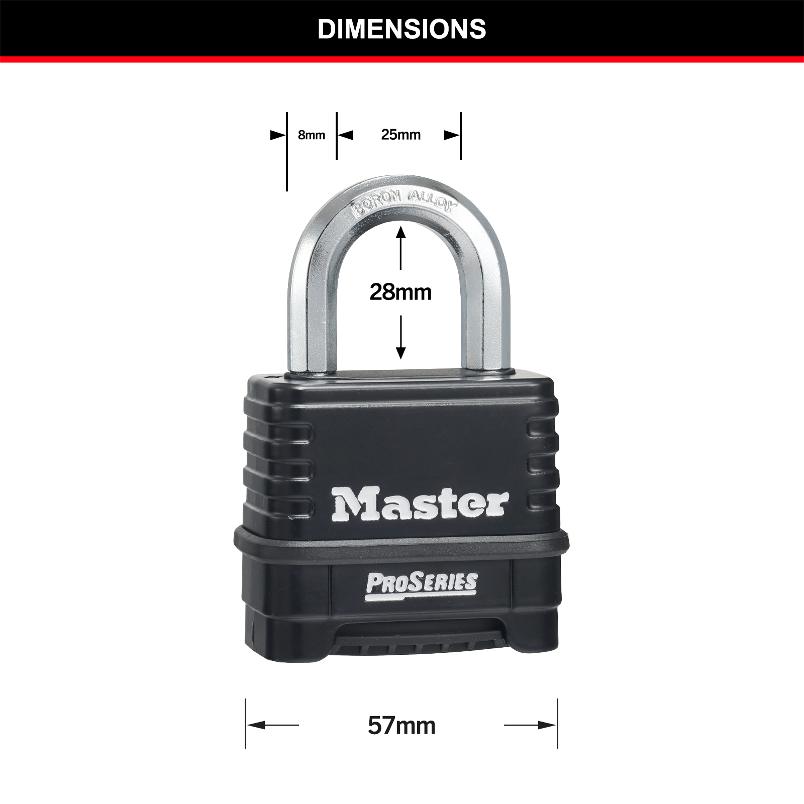 Master Lock 57mm Zinc Covered Combination Padlock Resettable