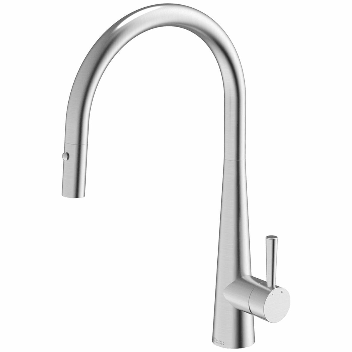 Abey Lucia 221 Sink and Tap Pack - 1 and 3/4 Bowl, 53L Total, Pull Out Mixer Tap - LUA221T14