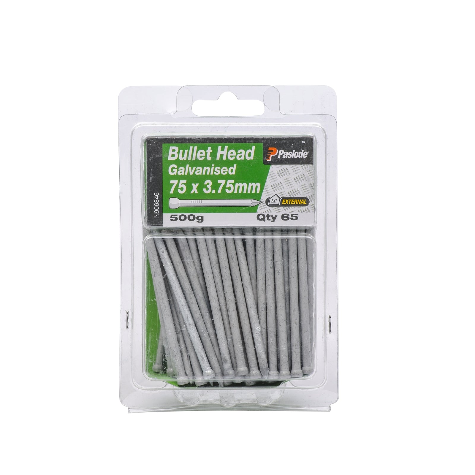 Paslode 75 x 3.75mm 500g Galvanised Steel Bullet Head Nails - 65 Pack