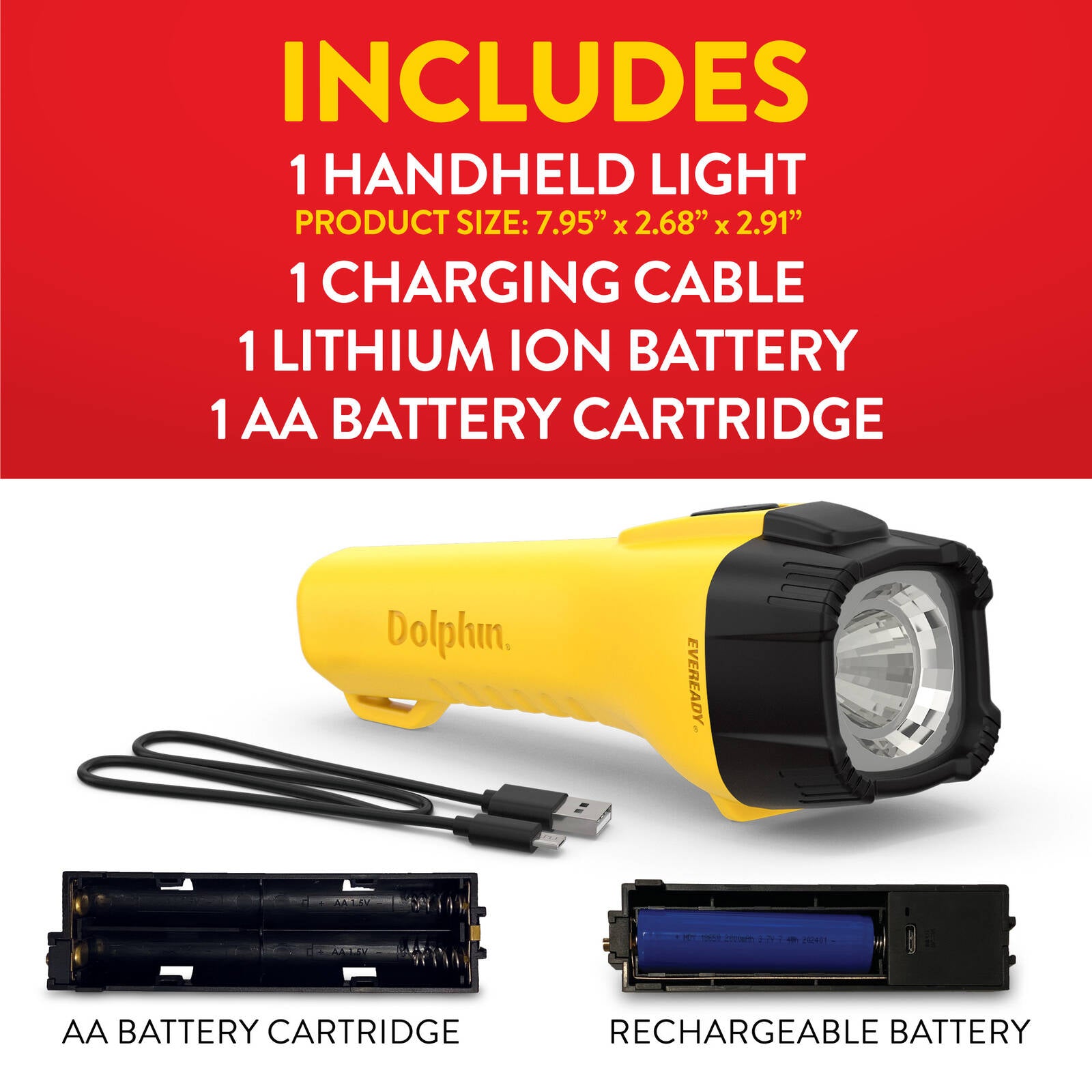 Eveready Dolphin Hybrid Rechargeable Floating LED Flashlight 225 Lumen YLHH41