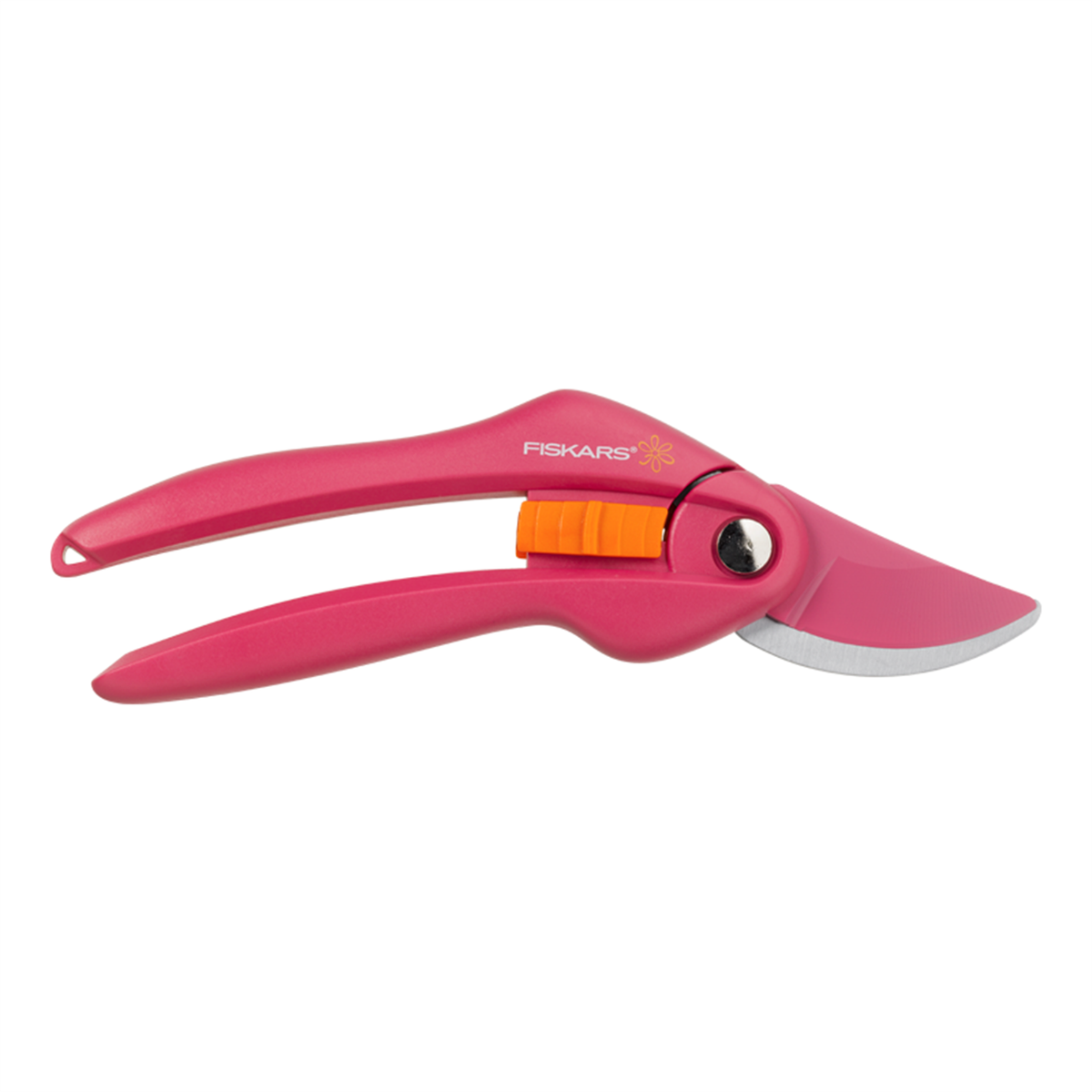 Fiskars Bypass Pruner Ruby, 22mm Cut, Carbon Steel Blade, Light Pink, Corrosion-Resistant, Snap Lock