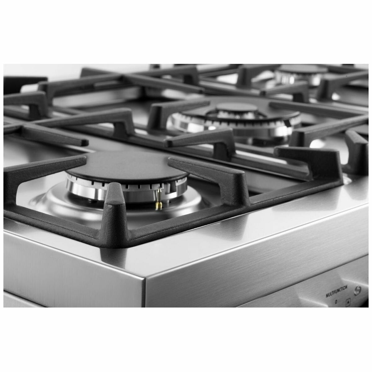 DeLonghi 90cm Dual Fuel Freestanding Oven - 130L Oven, 5 Gas Burners with Wok Burner - DEF908S