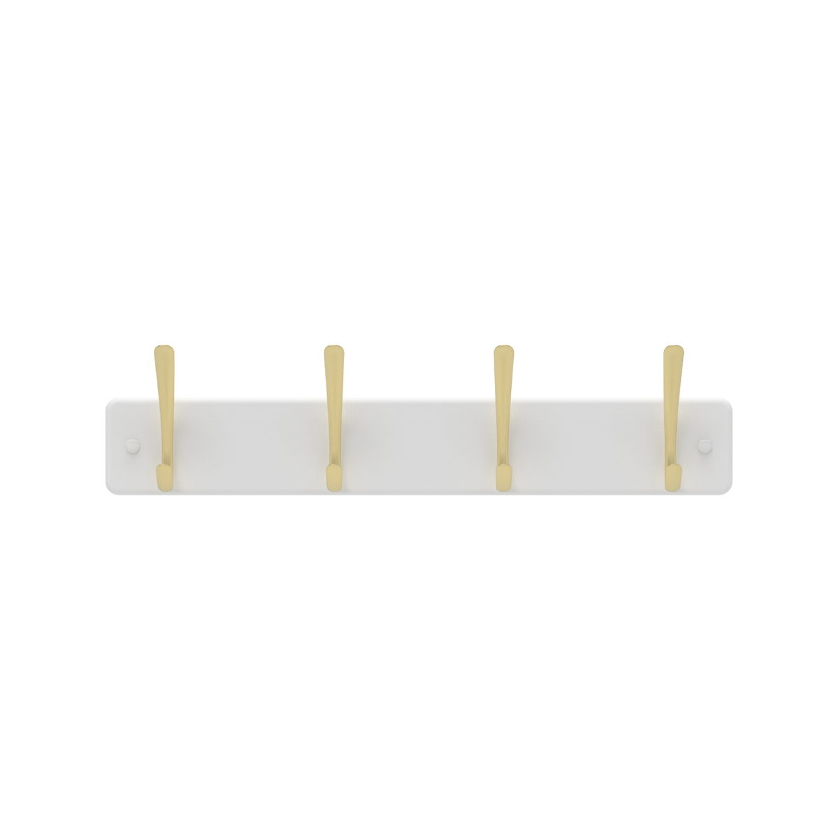 MODE 4 Brushed Brass Hooks White Board Hat & Coat Rack 450mm