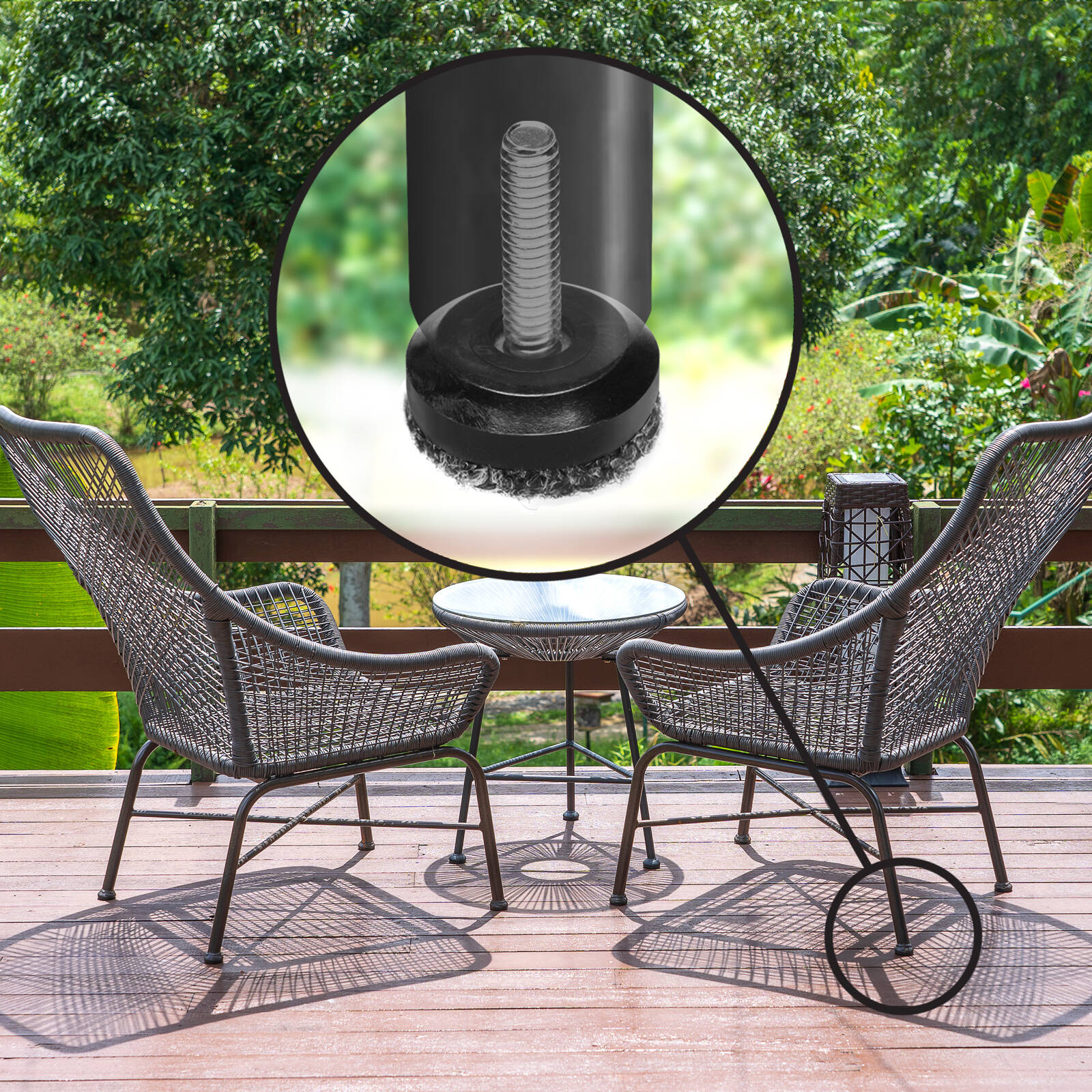 Slipstick M8 28mm Clear Screw-in Outdoor Berber Furniture Floor Protector 8 Pack