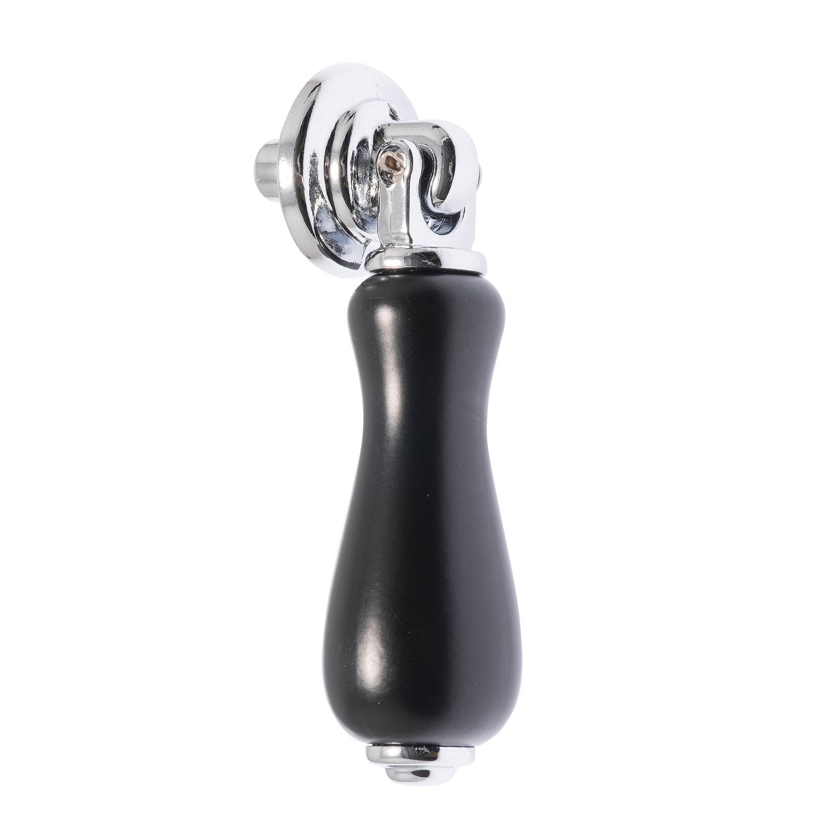 Lane 55mm Matte Black Zinc & Ceramic Teardrop Cabinet Knob