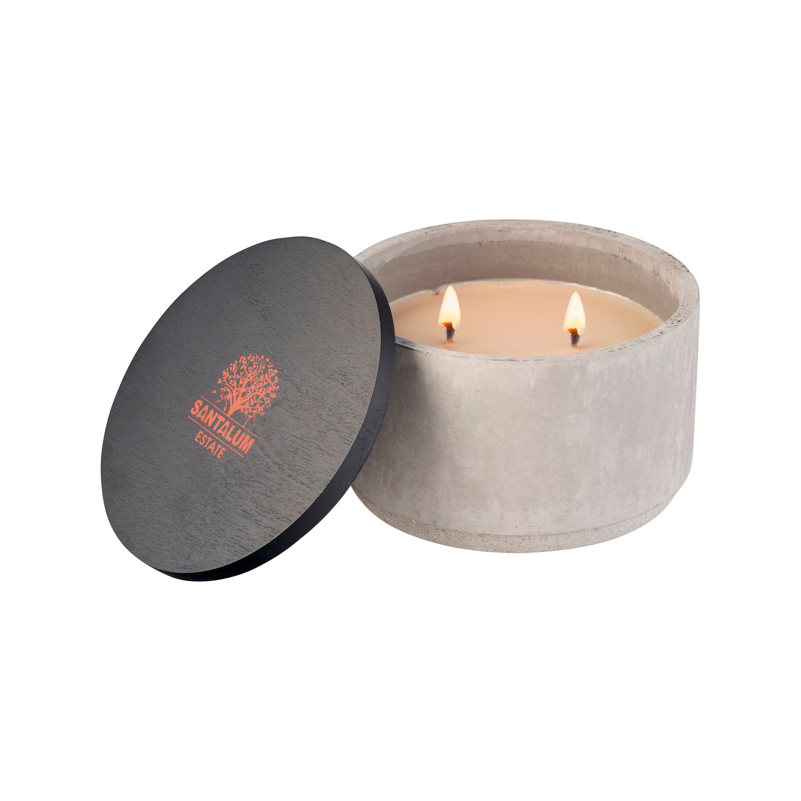 Santalum Estate Sandalwood Citronella Candle Cement Grey Ceramic With Lid