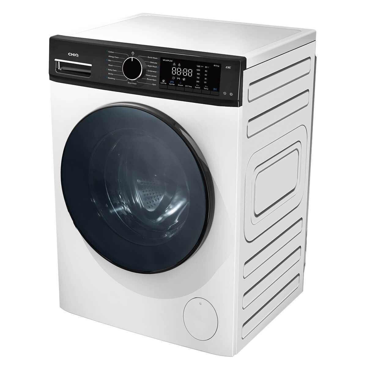 CHiQ 8.5kg Front Load Washing Machine - 577mm Space Pro Depth, 1400rpm Spin, Inverter Motor - WFL85PLSW