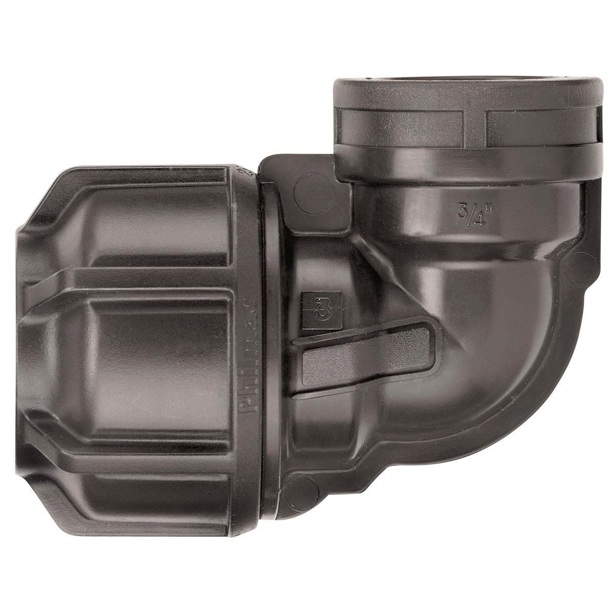 Philmac Metric 16mm x 1/2" Poly x FI BSP Pipe Elbow Polypropylene PN16