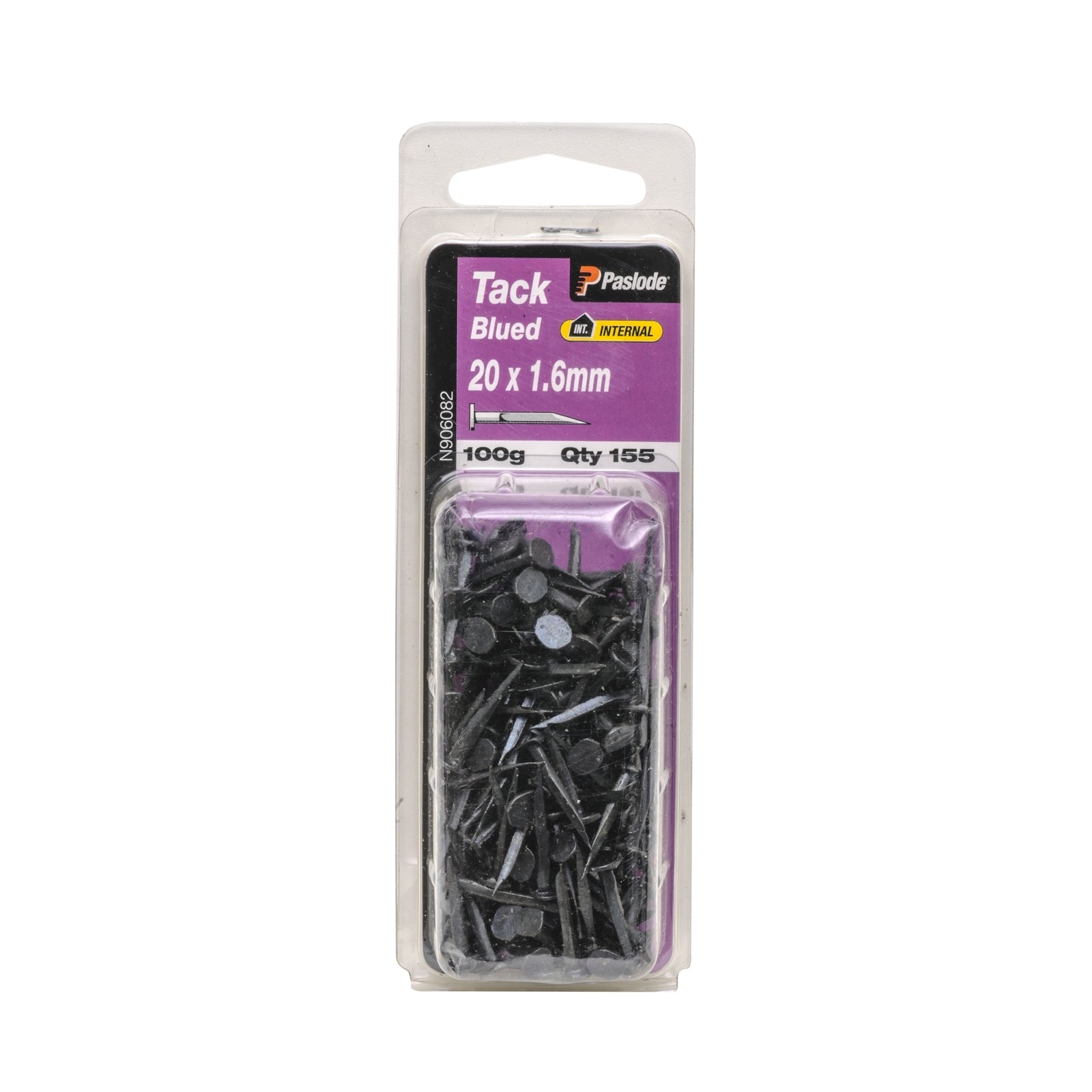 Paslode 20 x 1.6mm Blued Tack Nails - 155 Pack, 100g, Floor & Upholstery