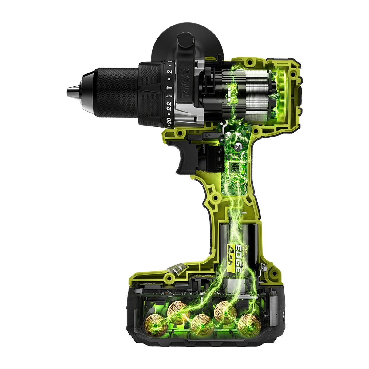 Ryobi 18V ONE+ 4Ah Edge Lithium Battery - Tabless Design - 87mm x 99mm x 135mm - SuperSaverAU - view 4