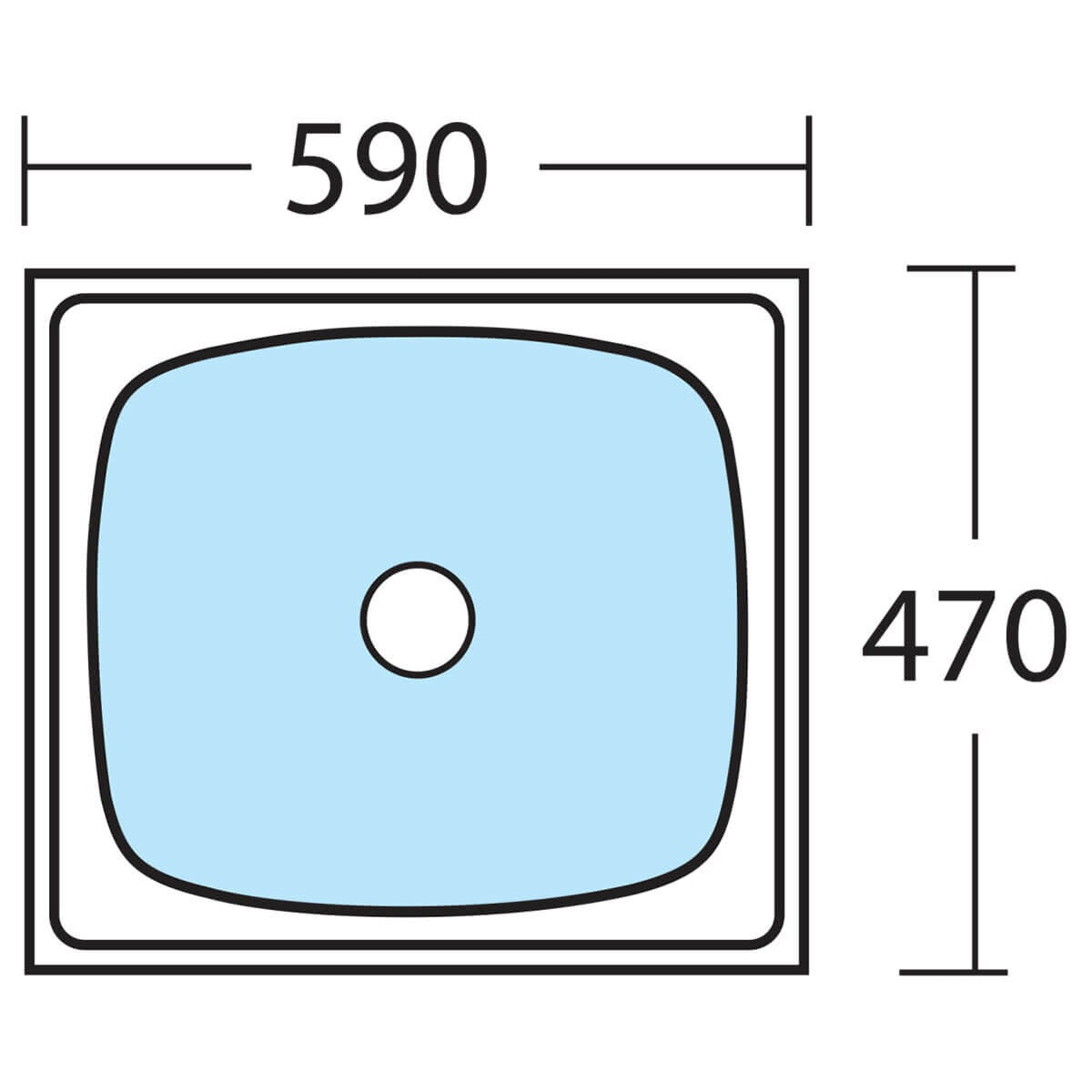 Oliveri 45L single bowl topmount laundry tub - 304 grade 18/10 stainless steel, no tap hole - TI45