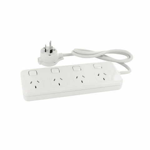 HPM 4 Outlet Individually Switched Powerboard 10A 2400W Overload Protection D104WE