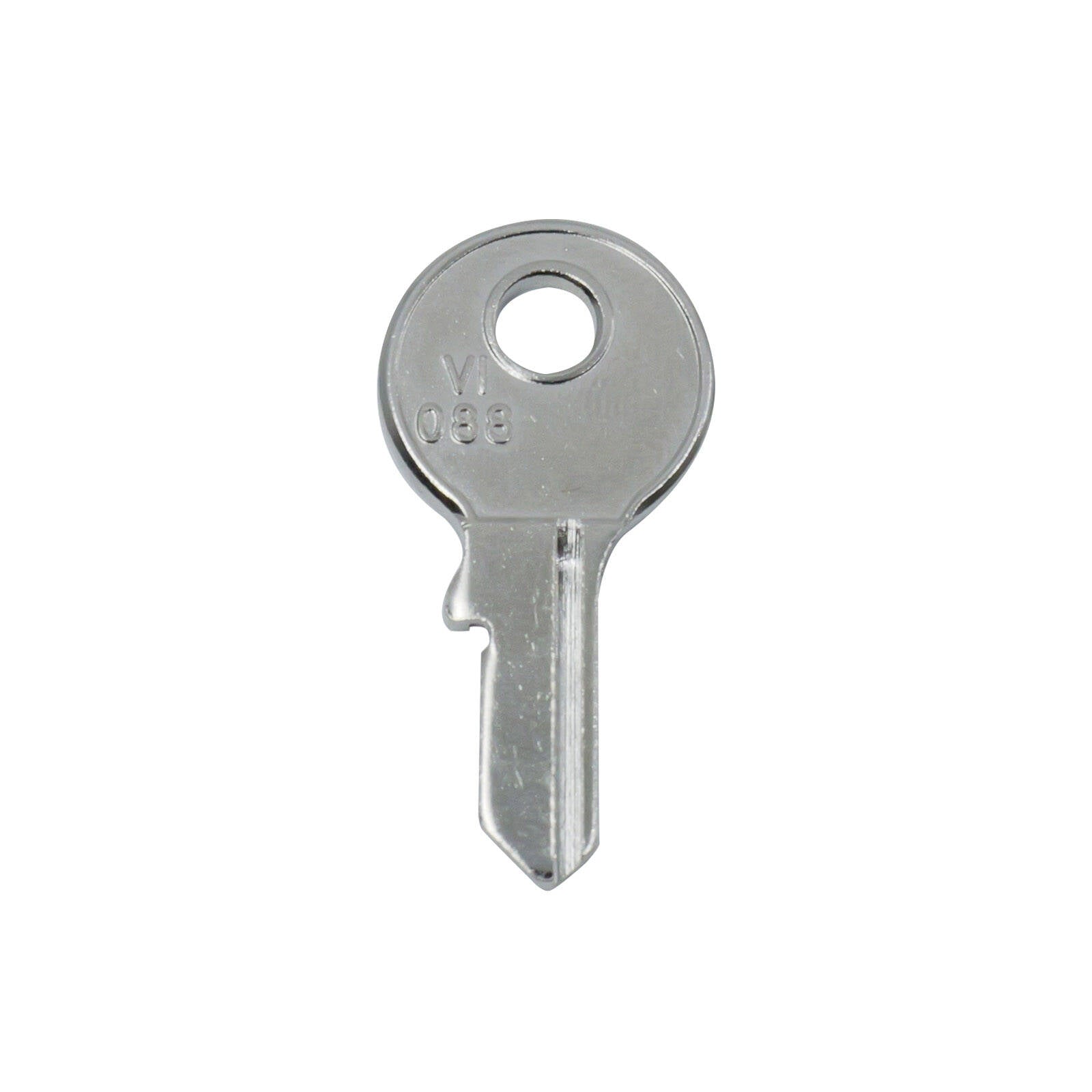 EHI VI088 Silver Blank Padlock Key, Nickel Plated Brass