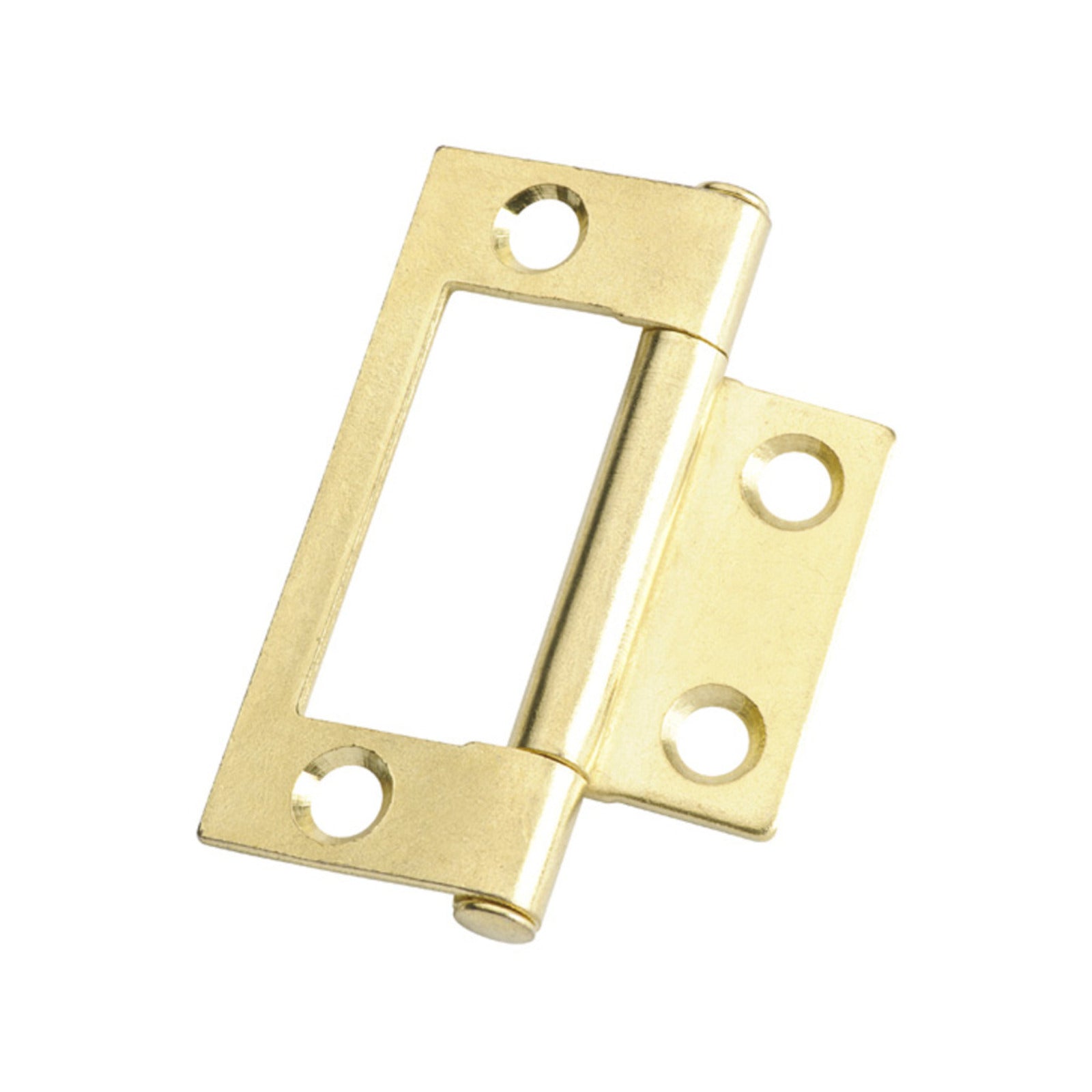 Lane 50 x 40 x 1.2mm Brass Plated Fixed Pin Easy Fit Non-Mortise Hinge, 2 Pack