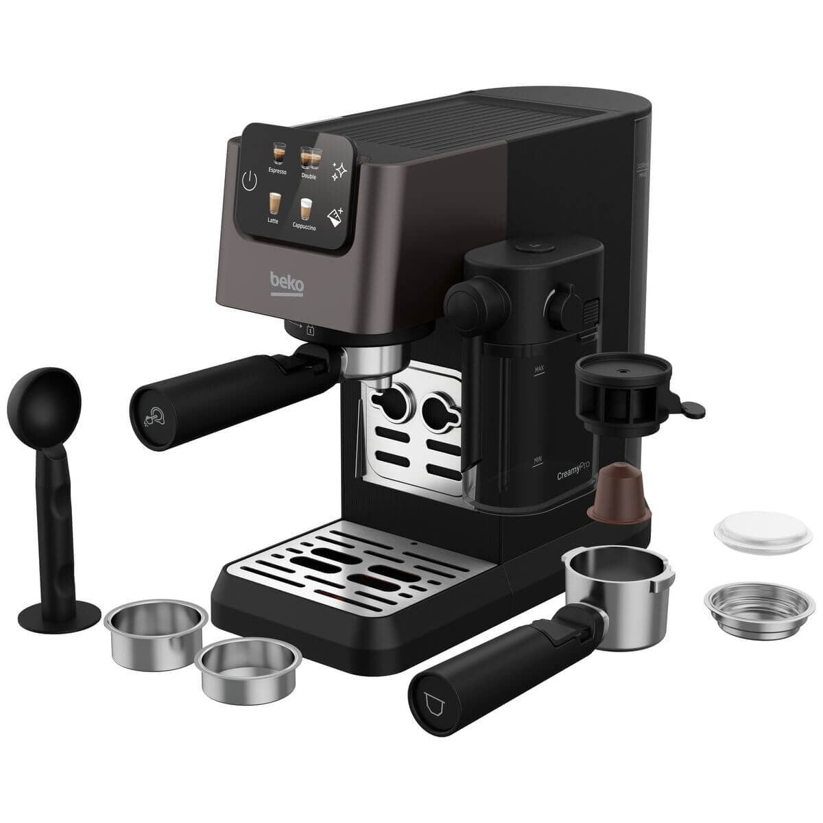 Beko CaffeExperto semi-automatic espresso machine - one-touch milk frother, cup warmer - CEP5464DX