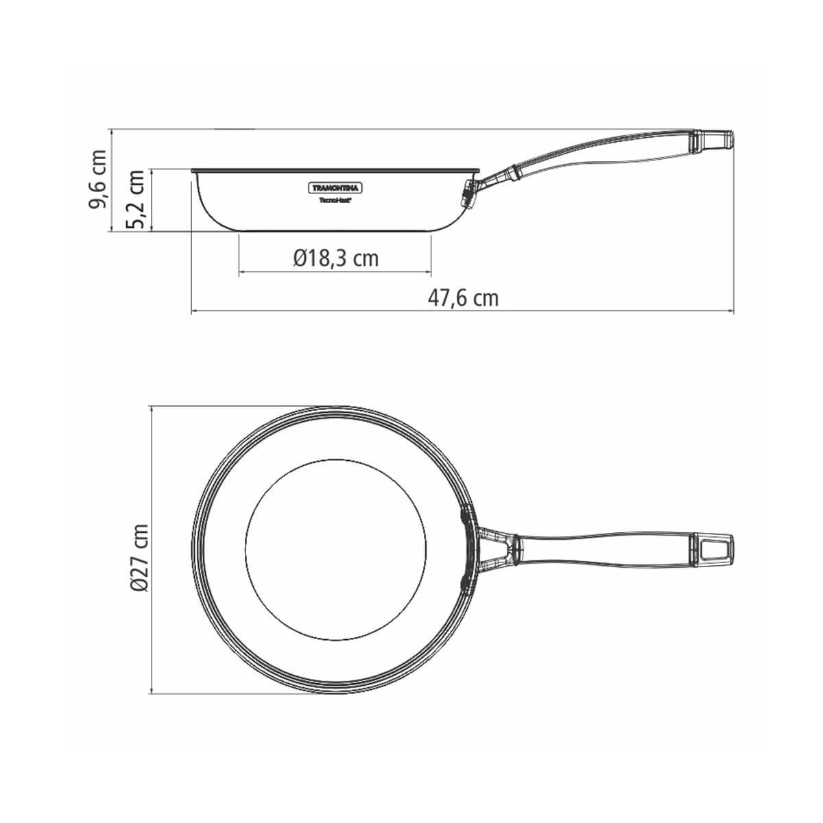 Tramontina Grano 26cm Non-Stick Frying Pan - Tri-Ply Clad Stainless Steel, Induction Compatible - 62155267